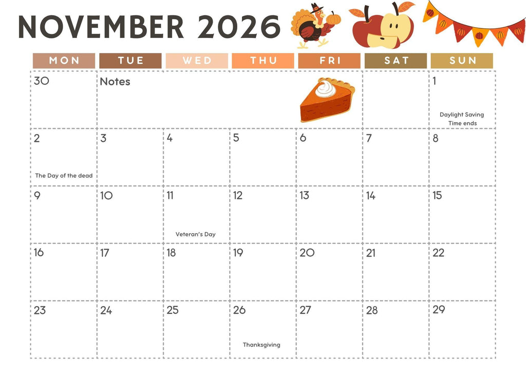 Back-to-School Digital Calendar 2026-2027