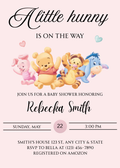 Winnie the Pooh Inspired Baby Shower Invitation | Pink Baby Girl Shower Invite 5in x 7in