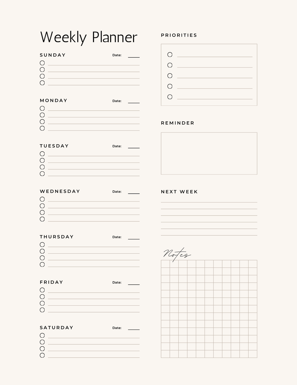 2026–2027 Monthly Planner Bundle | Calendar, Goals & Notes Pages