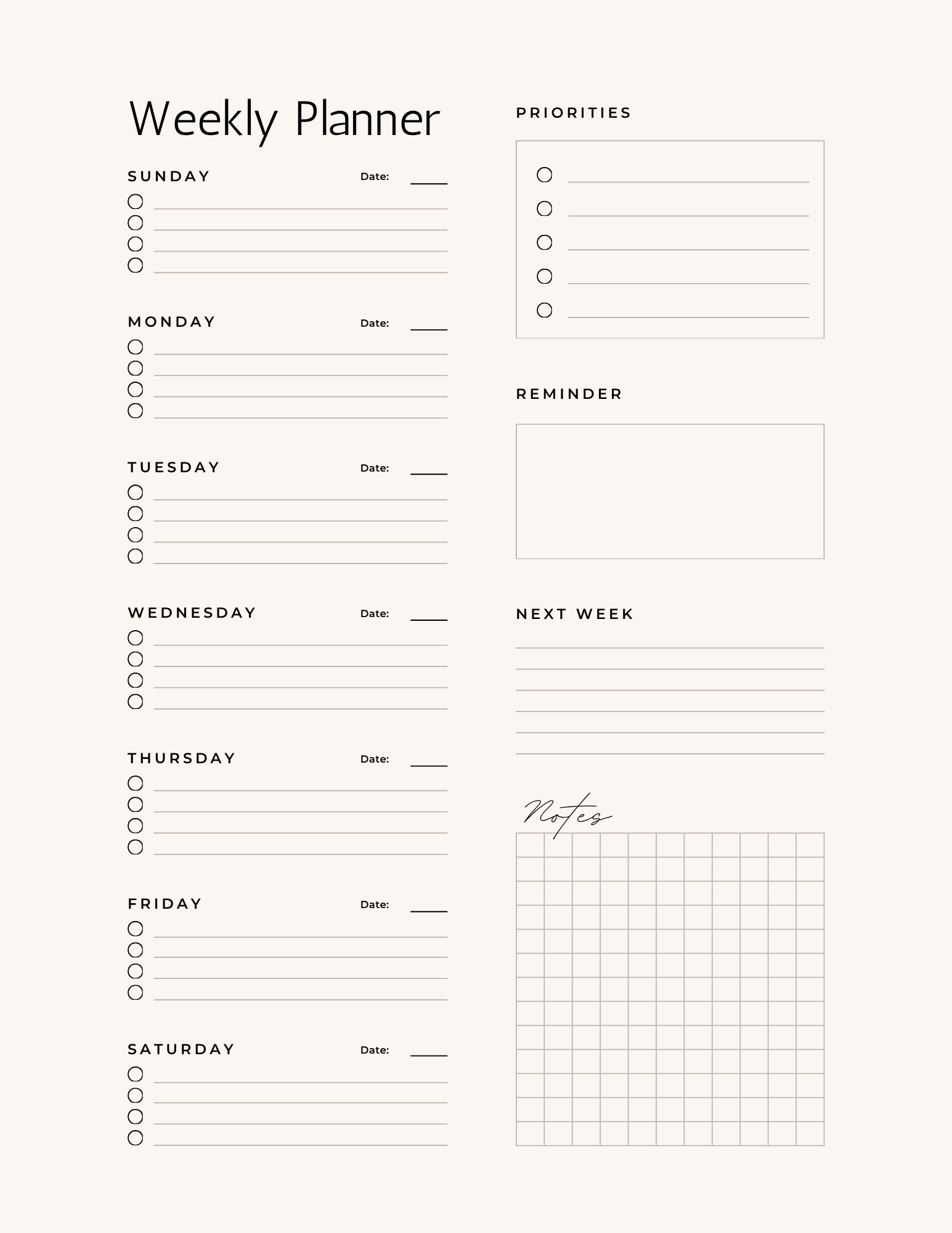 2026–2027 Monthly Planner Bundle | Calendar, Goals & Notes Pages
