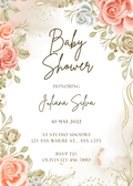 Elegant Floral Baby Shower Invitation Template | Editable Canva Invitation (5in x 7in)